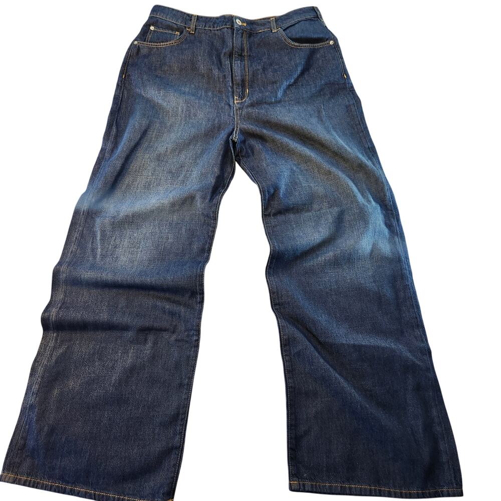NWOT Pilcro Anthropologie The Annie Ultra High Rise Wide Leg Trouser Jeans 33T